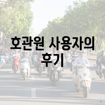 호관원 사용자의 후기