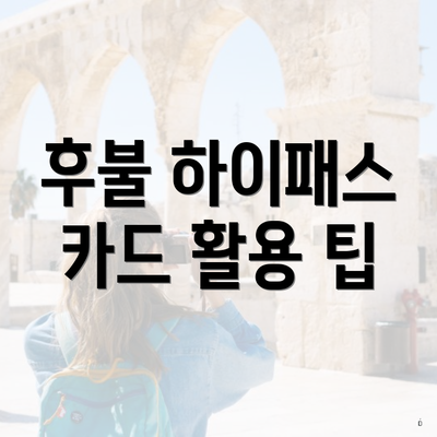 후불 하이패스 카드 활용 팁