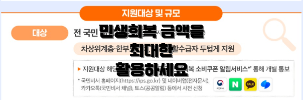 민생회복 금액을 최대한 활용하세요