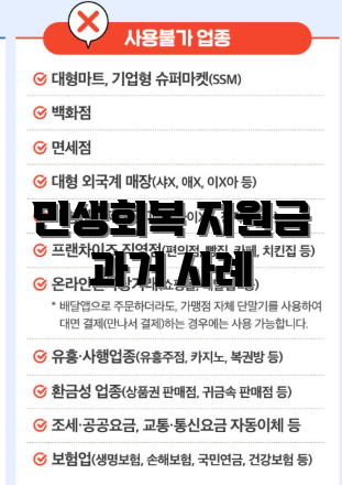 민생회복 지원금 과거 사례