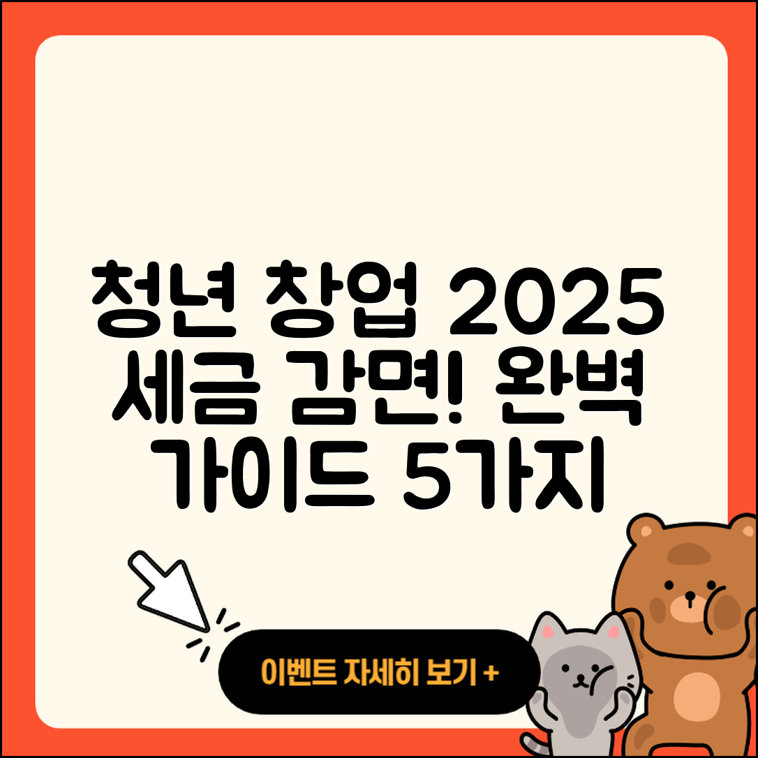 청년 창업 세금 감면 혜택 2025 완벽 가이드 5가지!