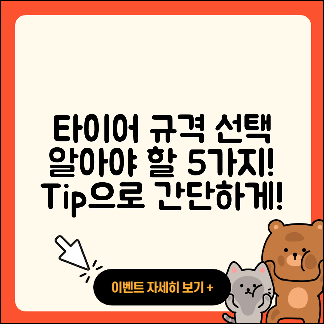 타이어 규격 선택 시 알아야 할 5가지