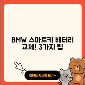 BMW 스마트키 배터리 교체 3가지 팁